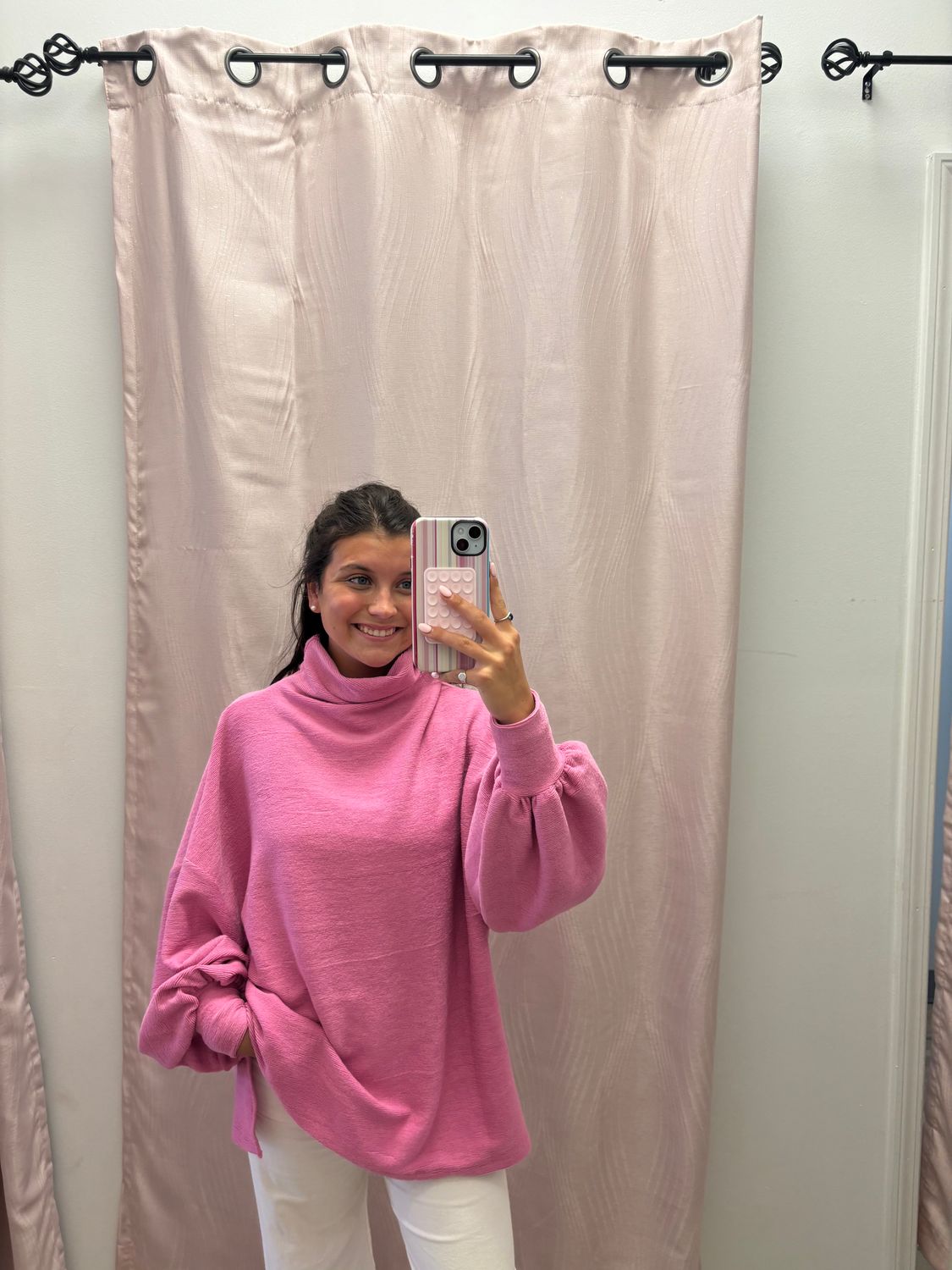 Pink Mock neck Top