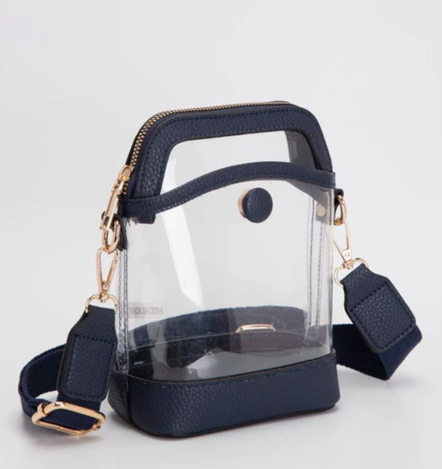 Navy Button Bag