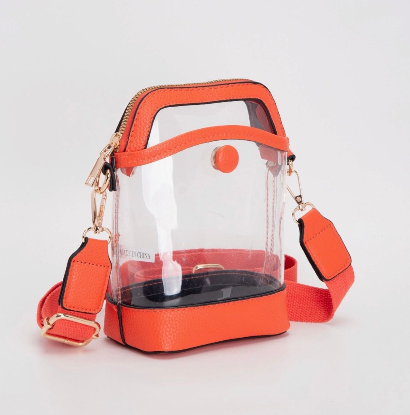 Orange Button Bag