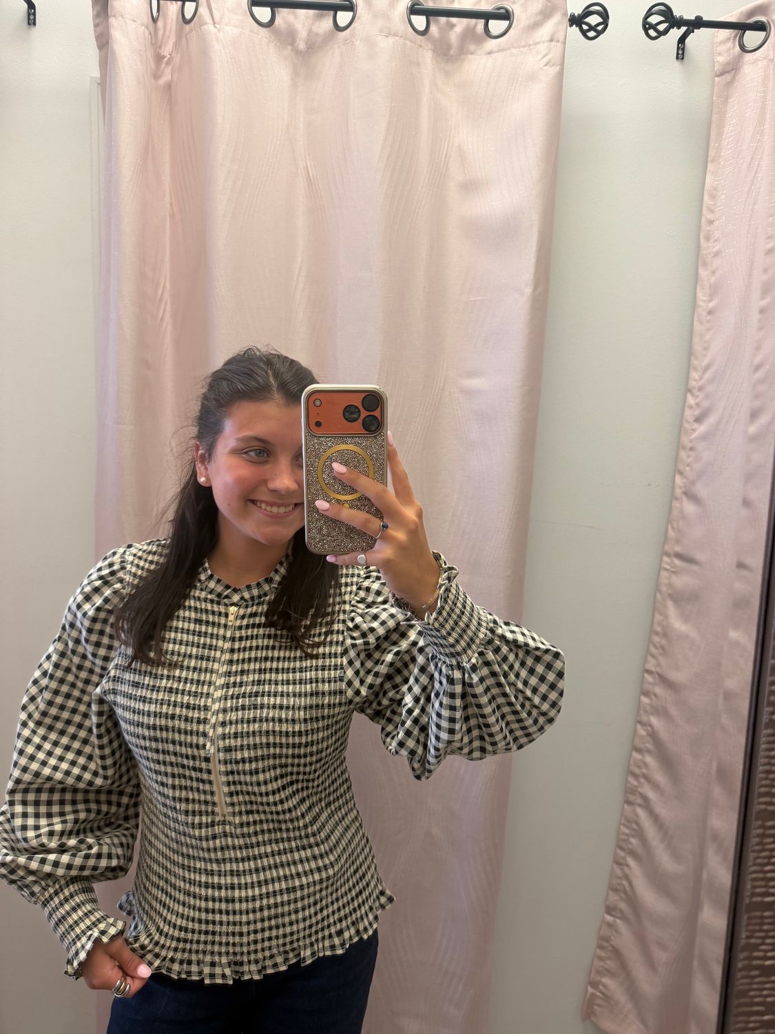 Black Checked Top
