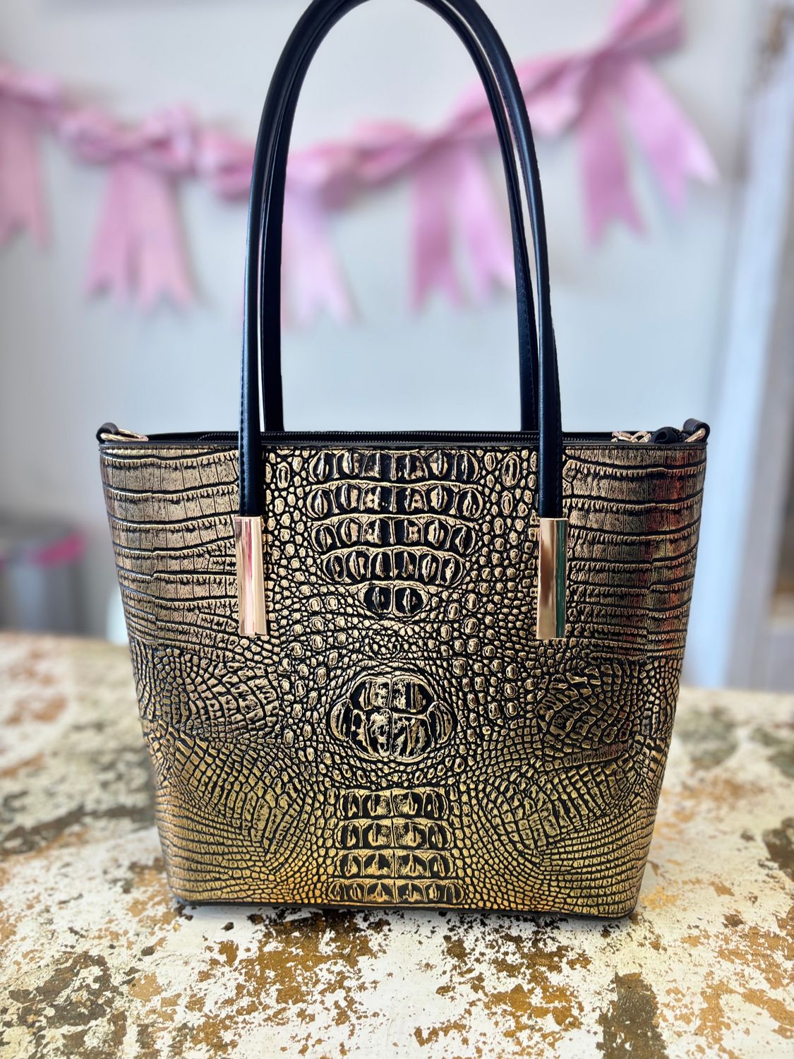 Black Skin Medium Purse