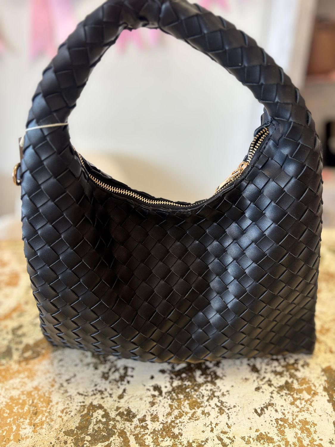 Black Braided Shoulder Bag