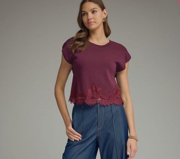 Burgundy Lace Top