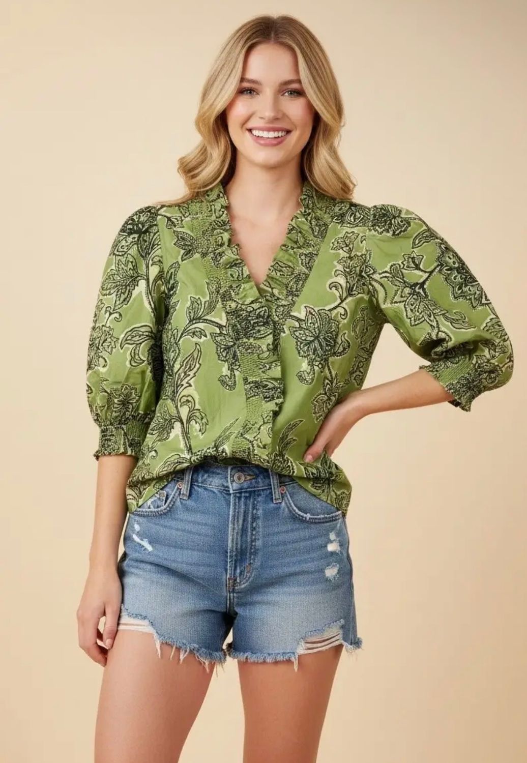 Paisley Ruffle Top