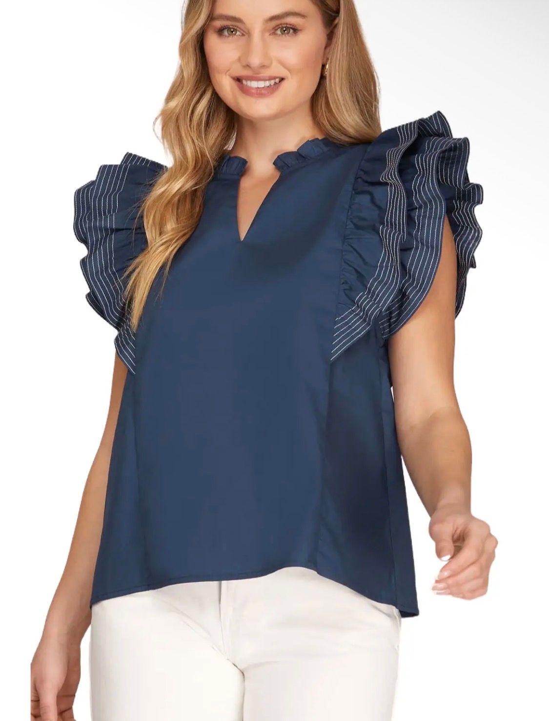 Navy  Ruffle Stich