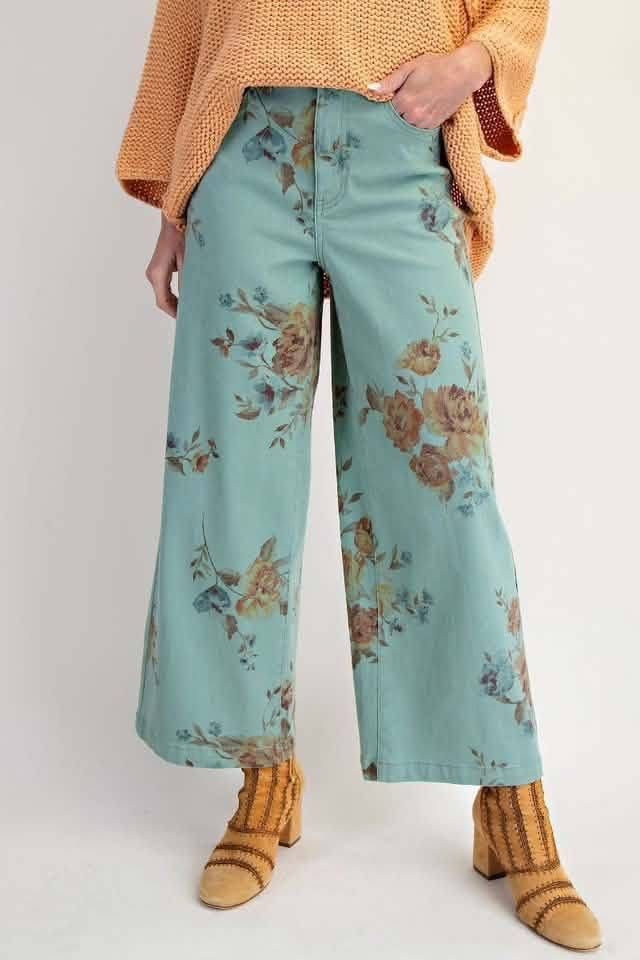 Shyla Floral Wide Leg Jeans