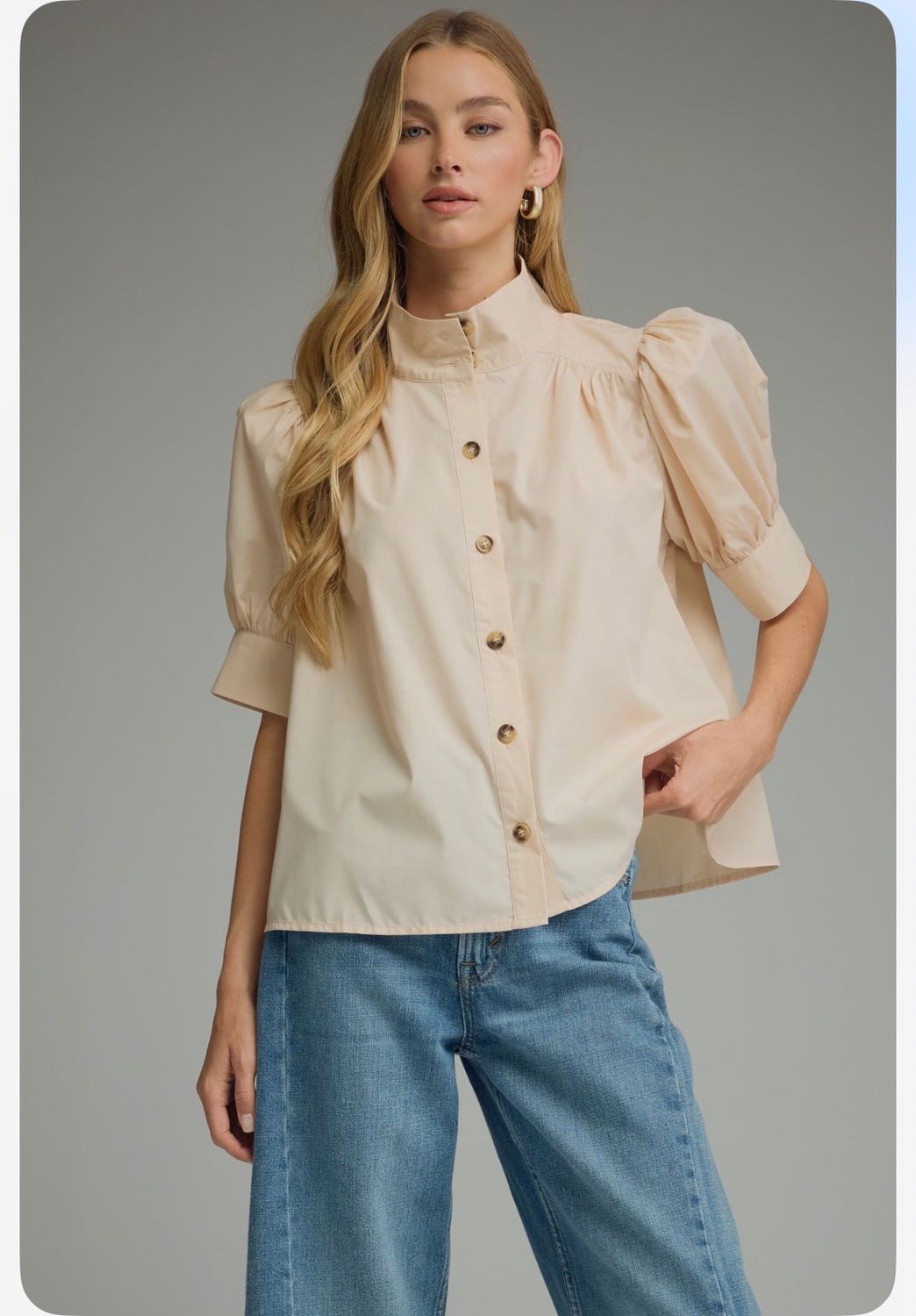 Ecru Button Up Top