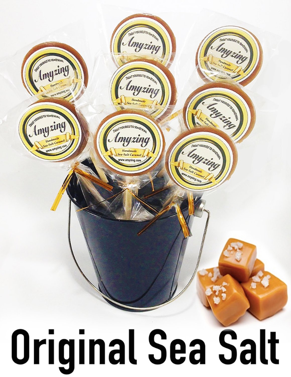 Amyzing Original Sea Salt Caramel Pops  (10, one-ounce pops)