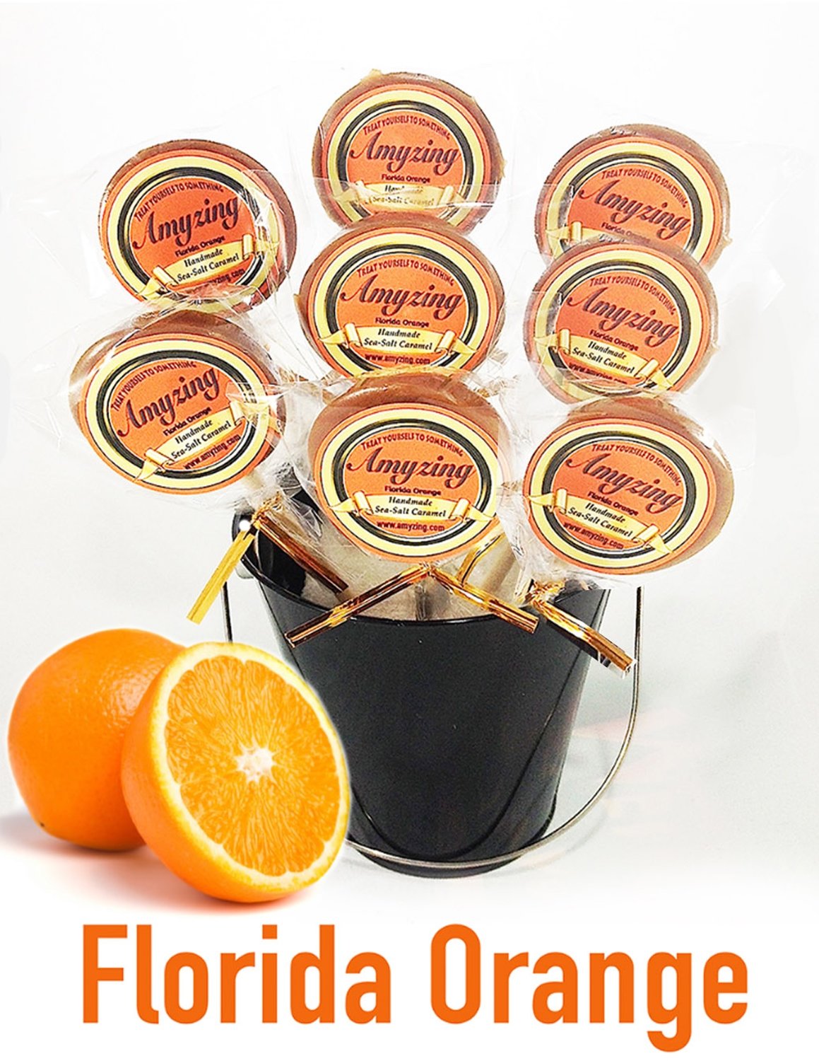 Amyzing Florida Orange Caramel Pops  (10, one-ounce pops)