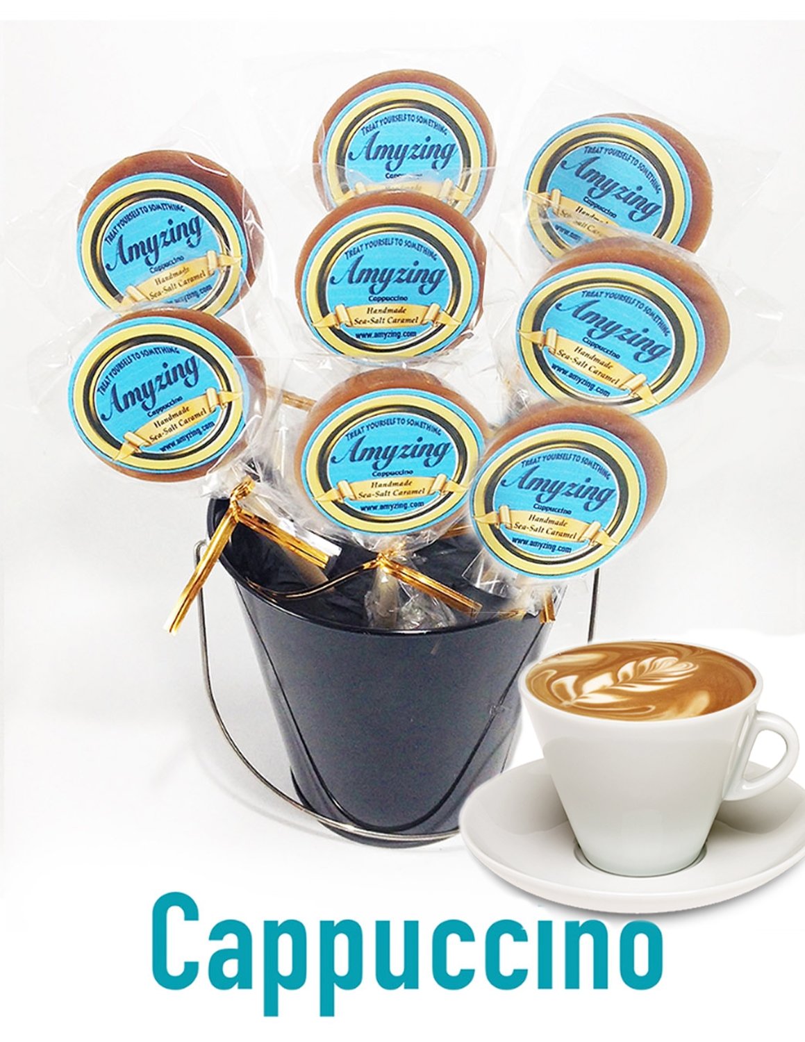 Amyzing Cappuccino Caramel Pops  (10, one-ounce pops)