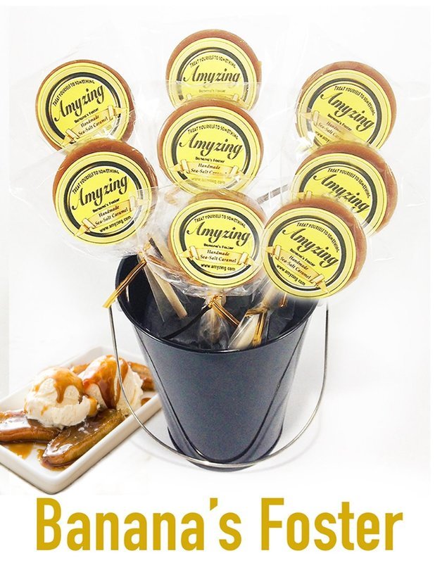Amyzing Banana's Foster Caramel Pops  (10, one-ounce pops)