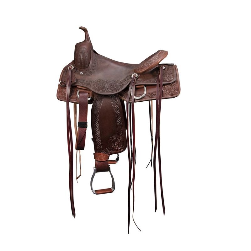 Fort Worth Cutting Saddle - tooled leather