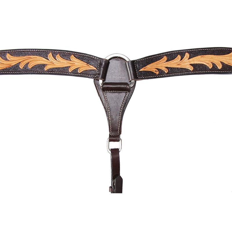 Fort Worth tooled leaf breastcollar - two tone