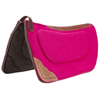 Fort Worth Hot Pink Felt Barrel Saddle Pad - contoured with wither relief