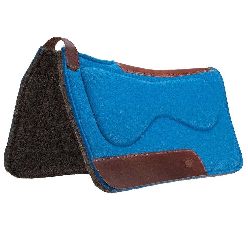 Fort Worth Turquoise felt saddle pad with contoured spine and wither relief 30&quot; x 30&quot;