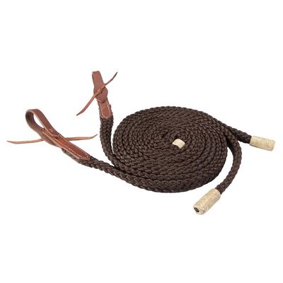 Fort Worth flat 8&#39; poly split reins - available in two colours, Colour: Brown