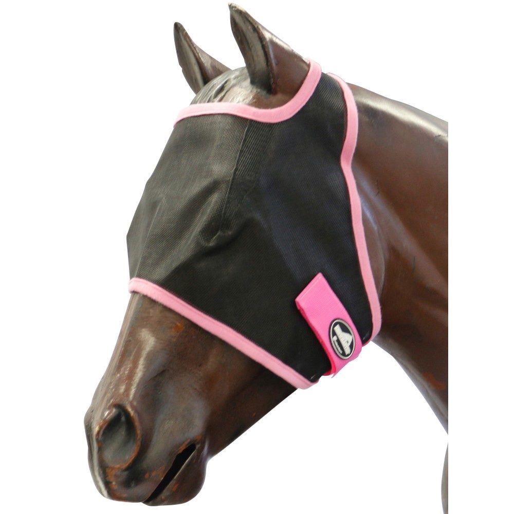 Showmaster Fly Mask - Black Mesh in two colours and three sizes, Colour: Pink, Size: Full
