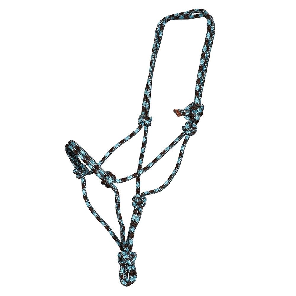 Fort Worth rope halter - available in two colours, Colour: Chocolate/Turquoise