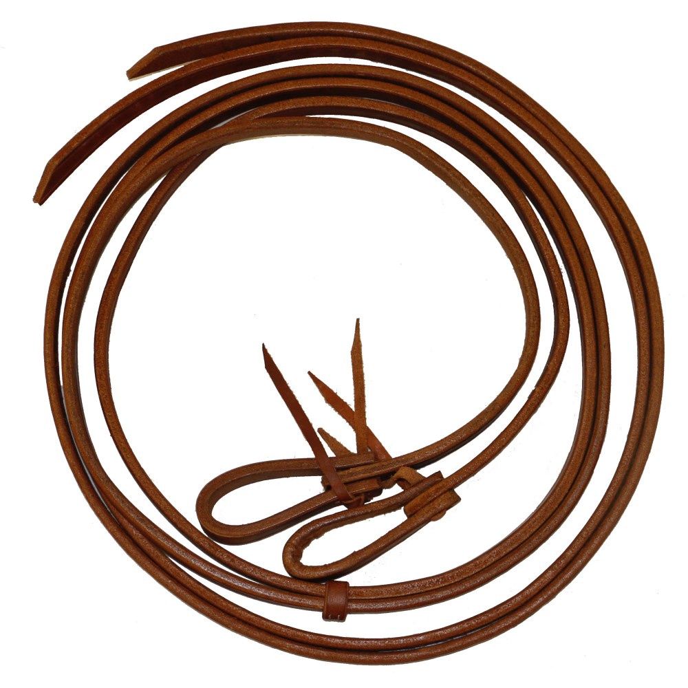 Split Reins with Water Loops in Harness Leather - 1/2&quot; x 7&#39;
