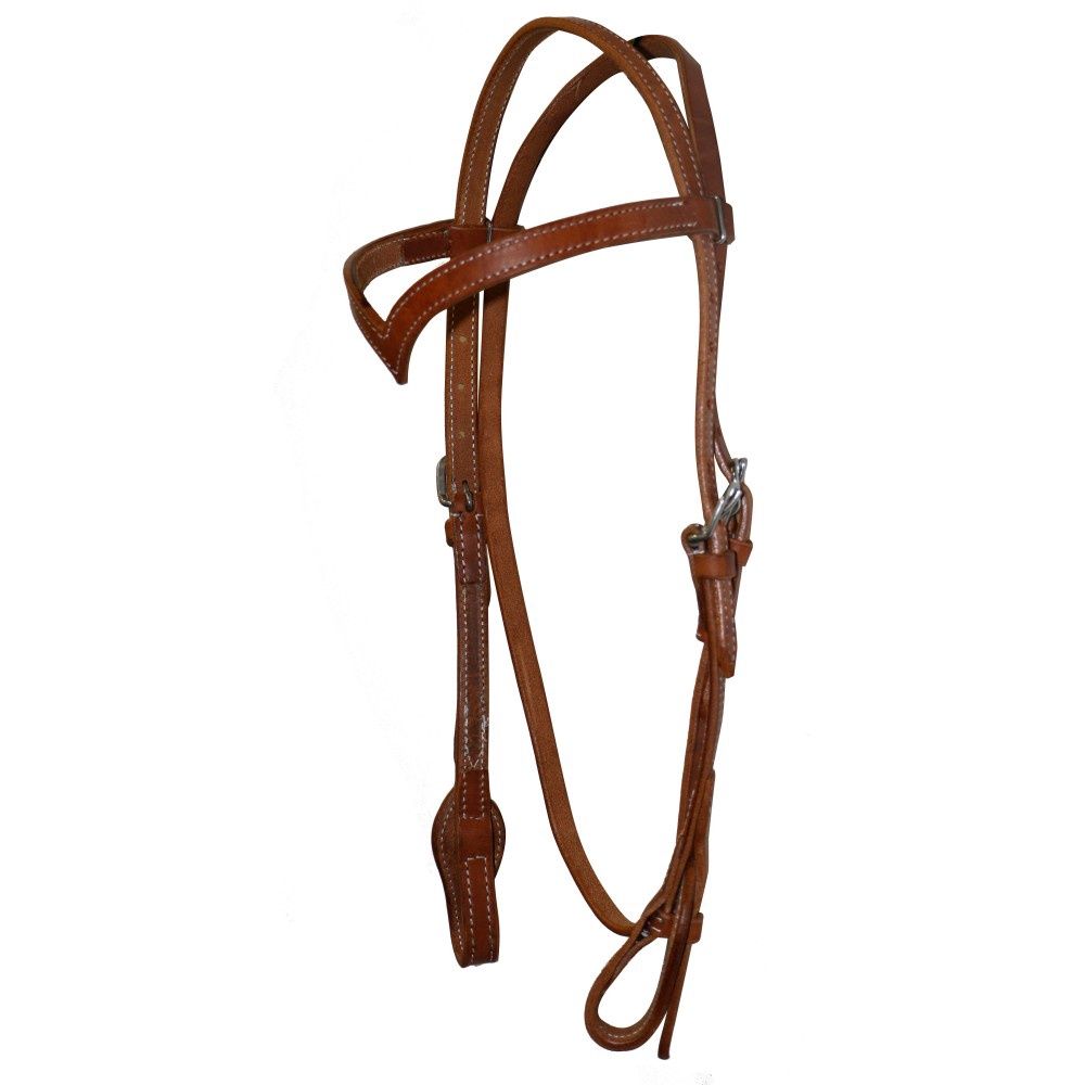 Fort Worth V Brow Headstall in Harness Leather