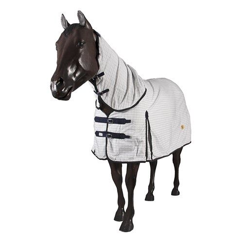 Tear-Stop Horse Rug Combo, Size: 5&#39;3&quot;/160cm, Colour: White/Navy