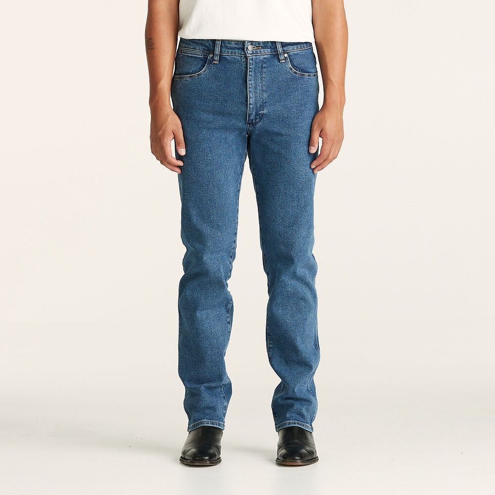 Wrangler Classics Straight Jean available in 3 colours, Size: 33 R, Colour: Original Stone Indigo