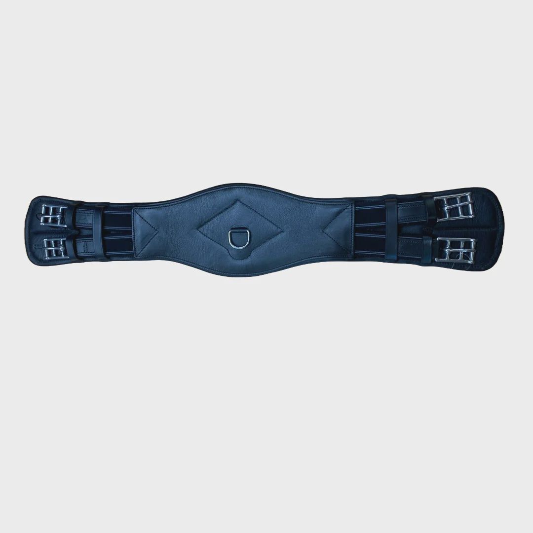 Cavalier Leather Elastic Two Buckle Girth - Black - two sizes, Size: 65cm