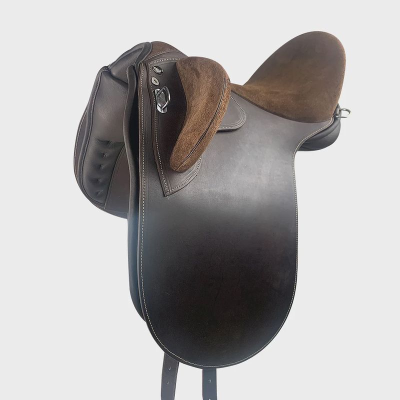 Cavalier Leather Stock Saddle - Brown, Small 15.5&quot;