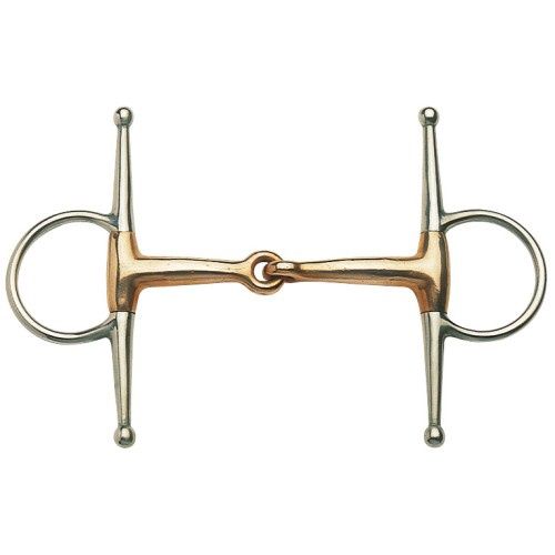 Full Cheek Eggbutt Bit with copper mouth, Size: Full (13.5cm)