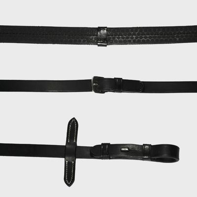 Lumiere Leather &amp; Rubber Grip Reins (Flat) - Black