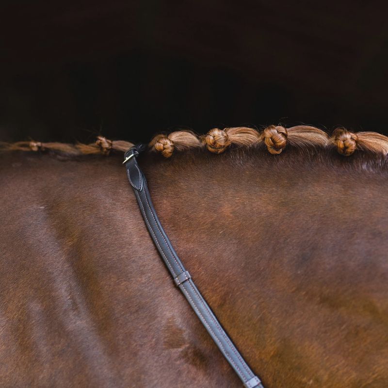 Lumiere padded nappa leather reins (flat) - black
