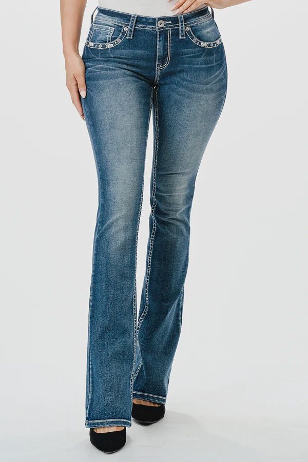 CHARME Jeans - Aztec Mid Rise Bootcut