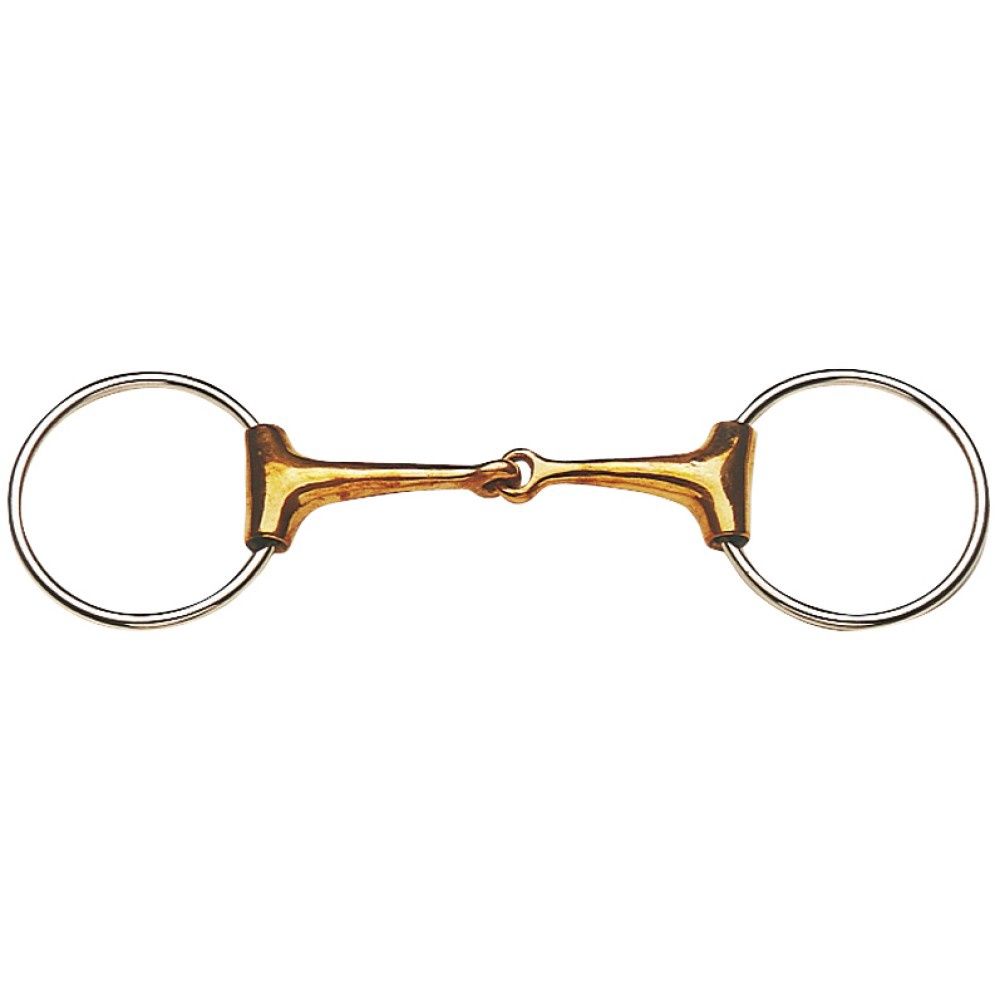 Loose ring eggbutt bit - copper mouth, Size: Cob (12.5cm)