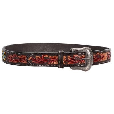 Fort Worth Aztec Beaded Tooled Belt