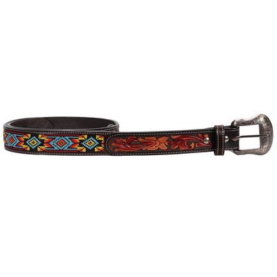 Fort Worth Aztec Beaded Tooled Belt