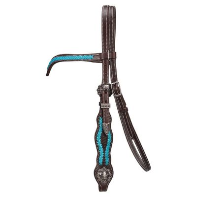 Fort Worth V Brow Headstall Turquoise