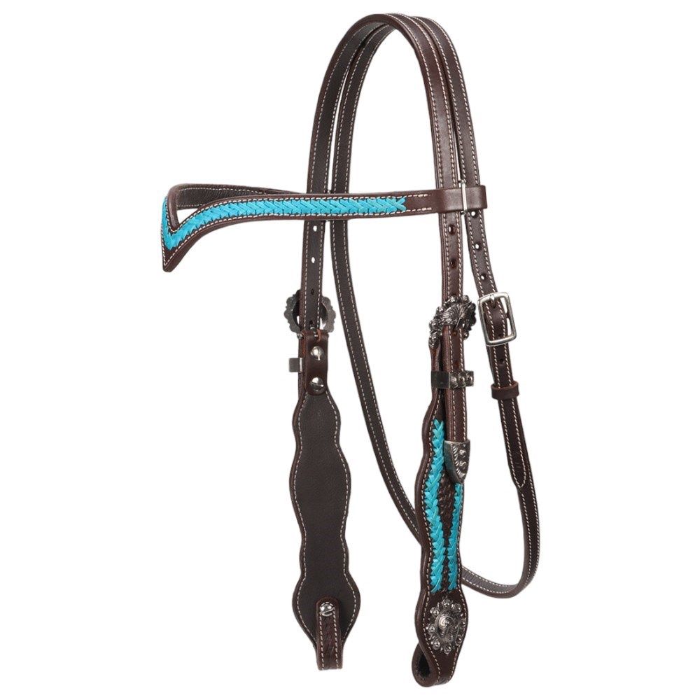 Fort Worth V Brow Headstall Turquoise