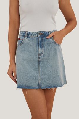 Venice Womens Denim Skirt - Light wash blue