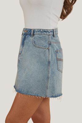 Venice Womens Denim Skirt - Light wash blue