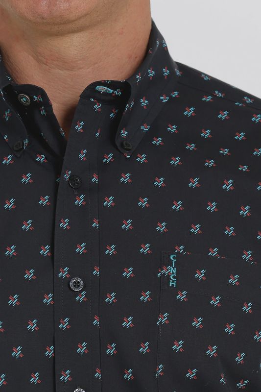 CINCH Men's shirt - Navy with red and blue print