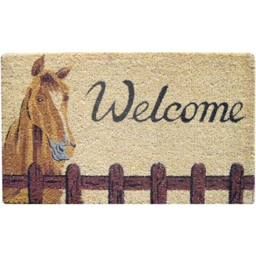 Welcome horse door mat