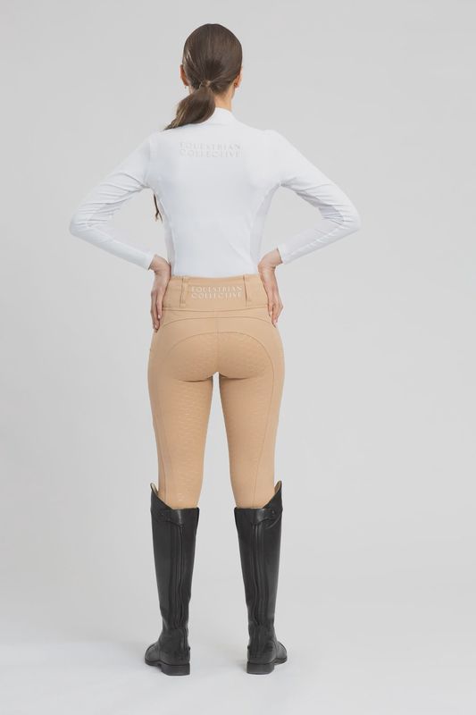 Equestrian Collective Competition Honeycomb Technical Tights - Sandstone