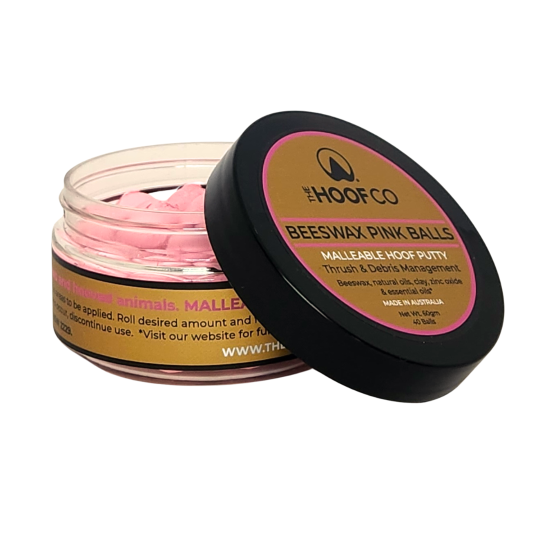 Beeswax PINK Balls - Hoof Putty for Thrush Management, Size: 40 ball jar