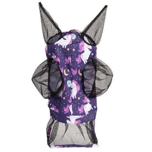 Kool Master lycra fly mask with skirt - Unicorn
