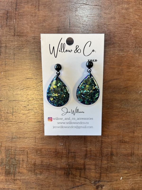 Willow &amp; Co Mini Dangle - turquoise and black