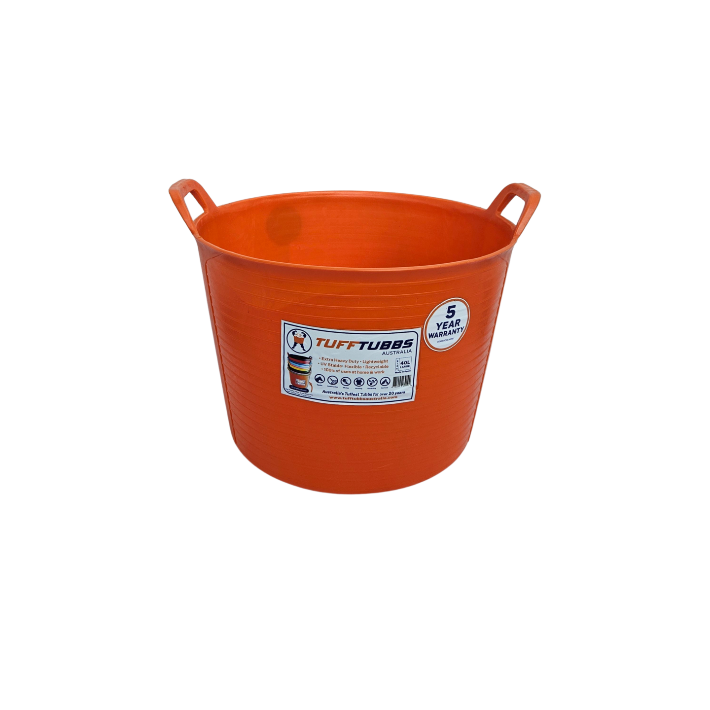 Tuff Tubbs bucket 40lt, Colour: Orange