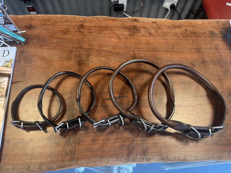 Dog Collar Round Leather Brown