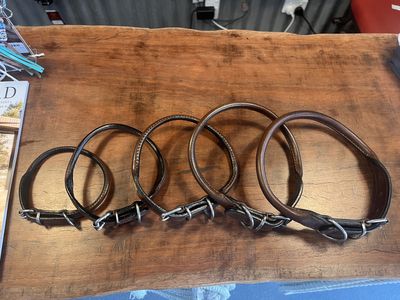 Dog Collar Round Leather Brown