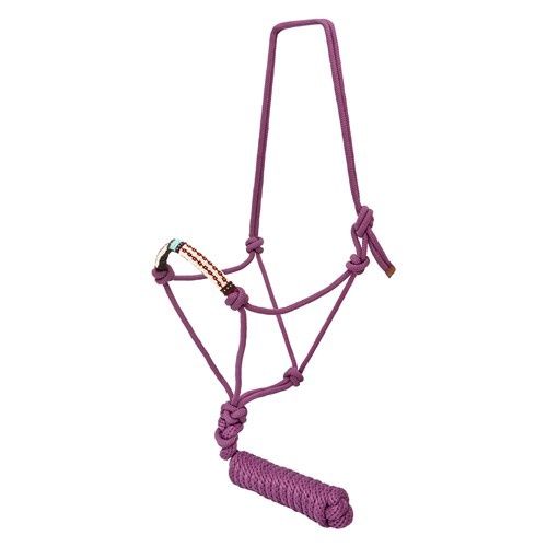 Fort Worth Rope Halter Beaded Nose  - available in three colours
