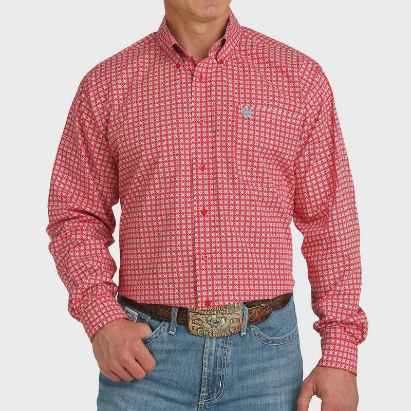 CINCH Mens Geometric Print Western Shirt